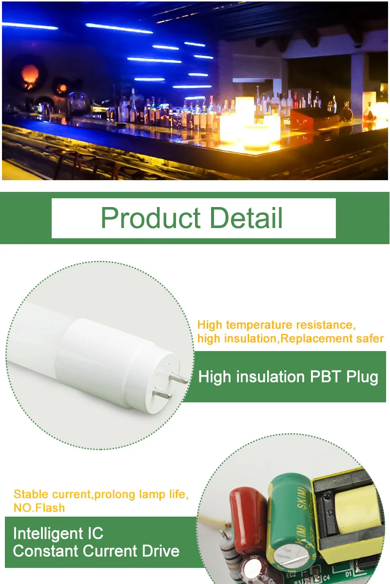 RGB 360 Degrees Bright LED Tube T8 Light 60cm 10w LED T8 Integrated Driver Fluorescent Lamp Bulb T8 White
