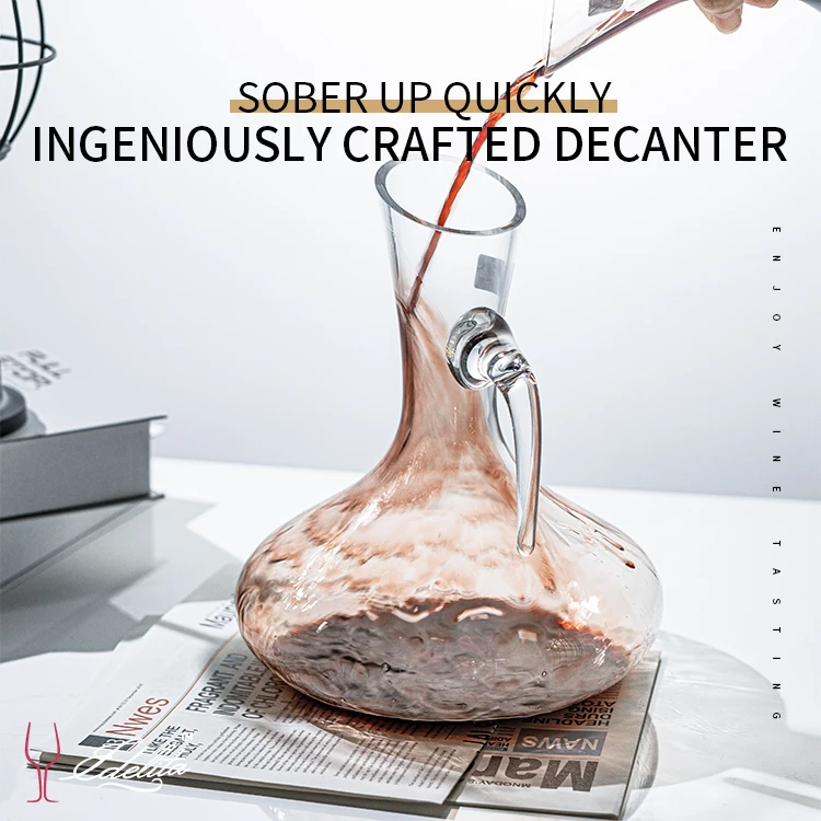 Italita explosion style creative lead-free crystal glass oblique mouth with decanter red wine dispenser wine set