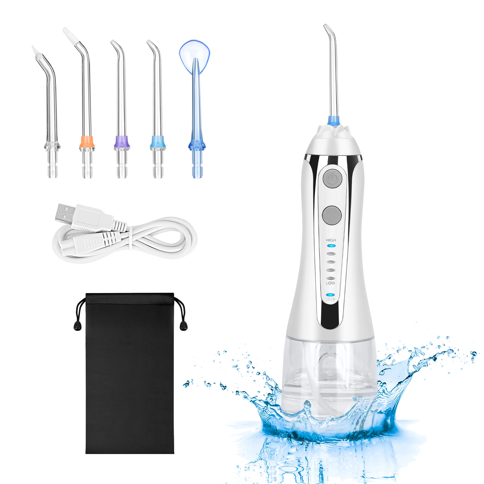 H2ofloss Hot Selling 2500mAh Wireless Water Flosser 300ml Water Tank Waterproof IPX7 Small Electric Oral Irrigator for Travel