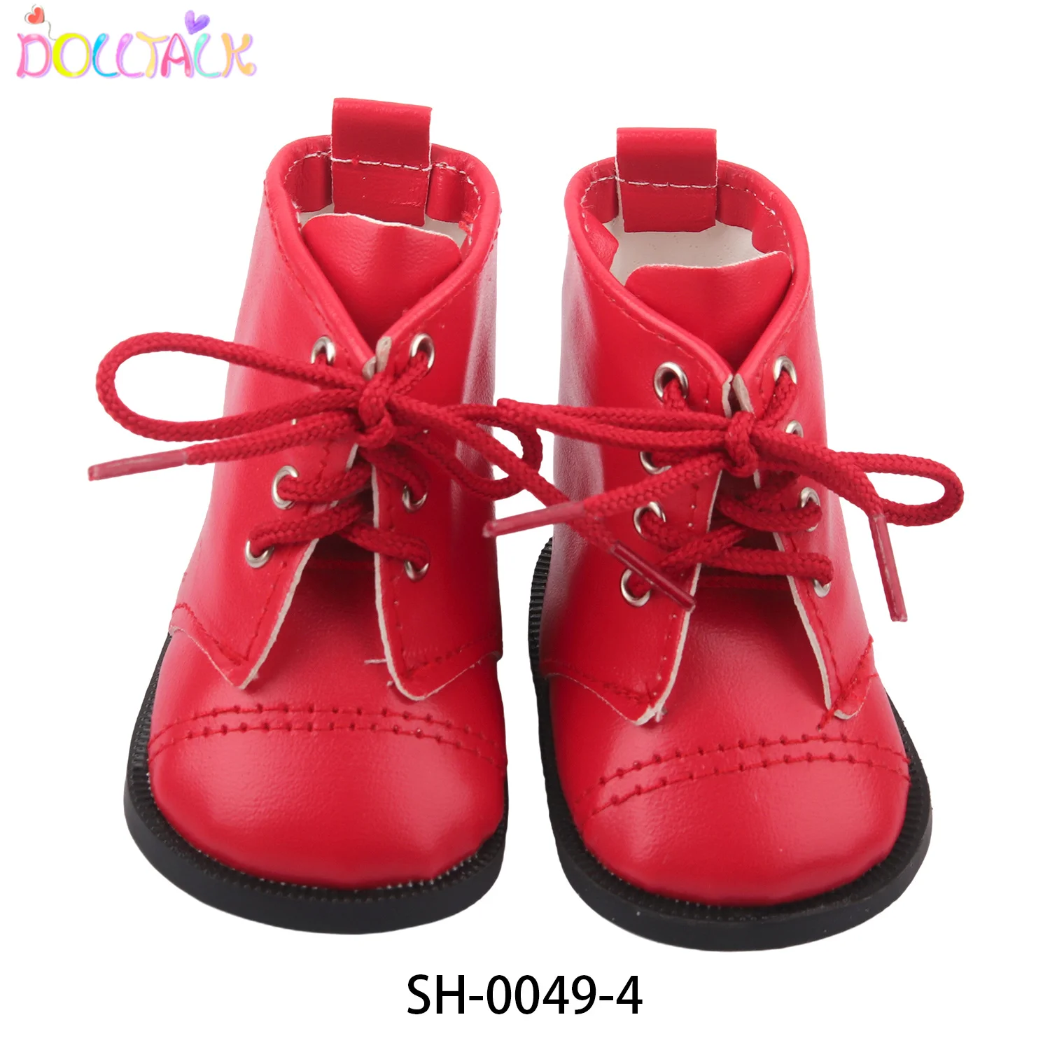 MISU Factory Direct 18-inch American Doll Brown Lace High-top Cool Leather Boots Doll Shoes