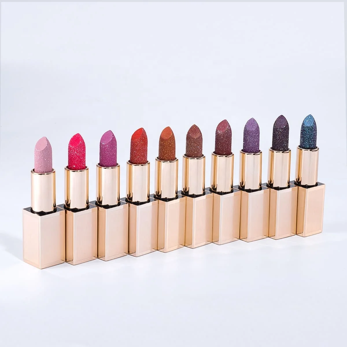 Good Quality Lip Stick Vendor Peach Red Eco-Friendly Mica Glitter Ladies Lipstick Set for Wedding Party