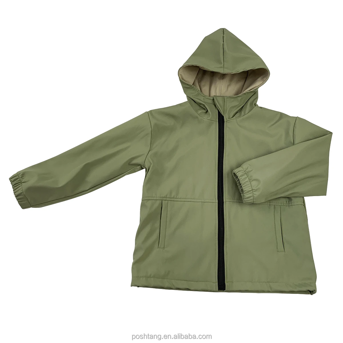 Custom toddler kids boys Hooded Waterproof Jacket Boy Sport Raincoat with knit cotton lining Outdoor wear Kids Windbreaker