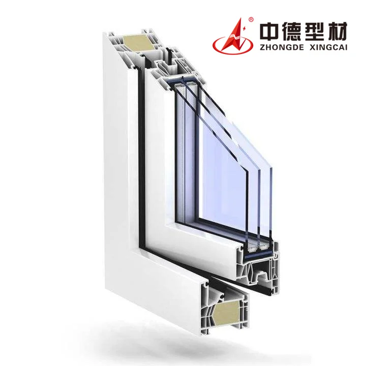 Uv-protect Frame Round Soundproof Door Half Double Glazed Upvc Window Profile Anti-aging Rigid Anti-uv White Color Pvc Upvc
