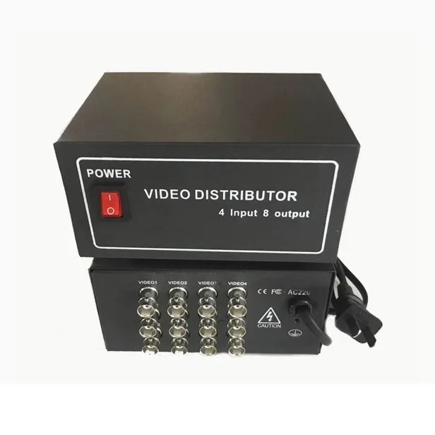 JIND High-Definition Frequency Distributor Output 4 In 8 Out Monitoring Analog Coaxial  Video Distributor