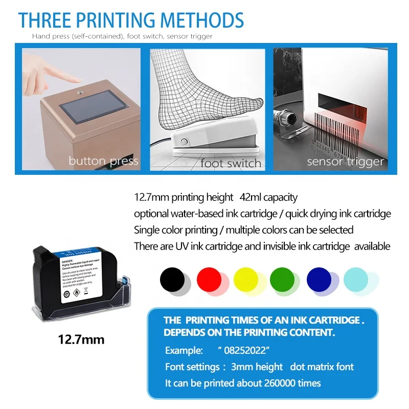 AOKDI HM188L Tij 2.5 Small Size Products Precise Positioning Packing box EXP MFG MAN BBE USE BY Date making inkjet printer