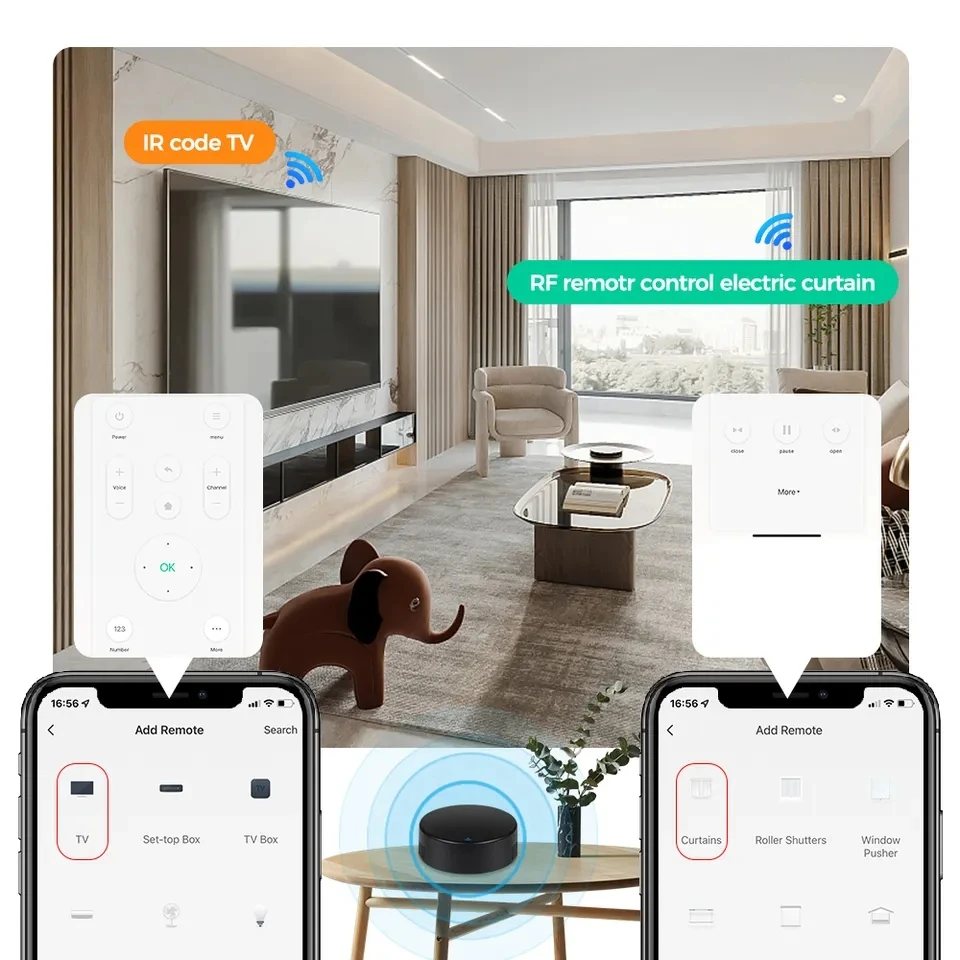 TUYA WIFI Smart IR RF433Mhz пульт дистанционного управления для кондиционирования воздуха ТВ занавес умный