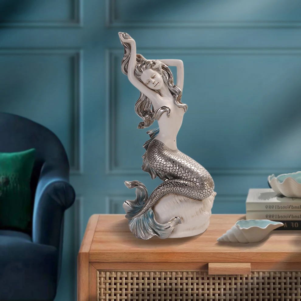Polyresin sculptural animal molds home decorations ocean mermaid figurines resin gifts & crafts