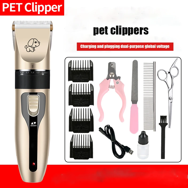 
2021 new Dog Clippers Cordless Pet Clippers Pet Grooming Kit Low Noise Dog Cats Hair Clippers 