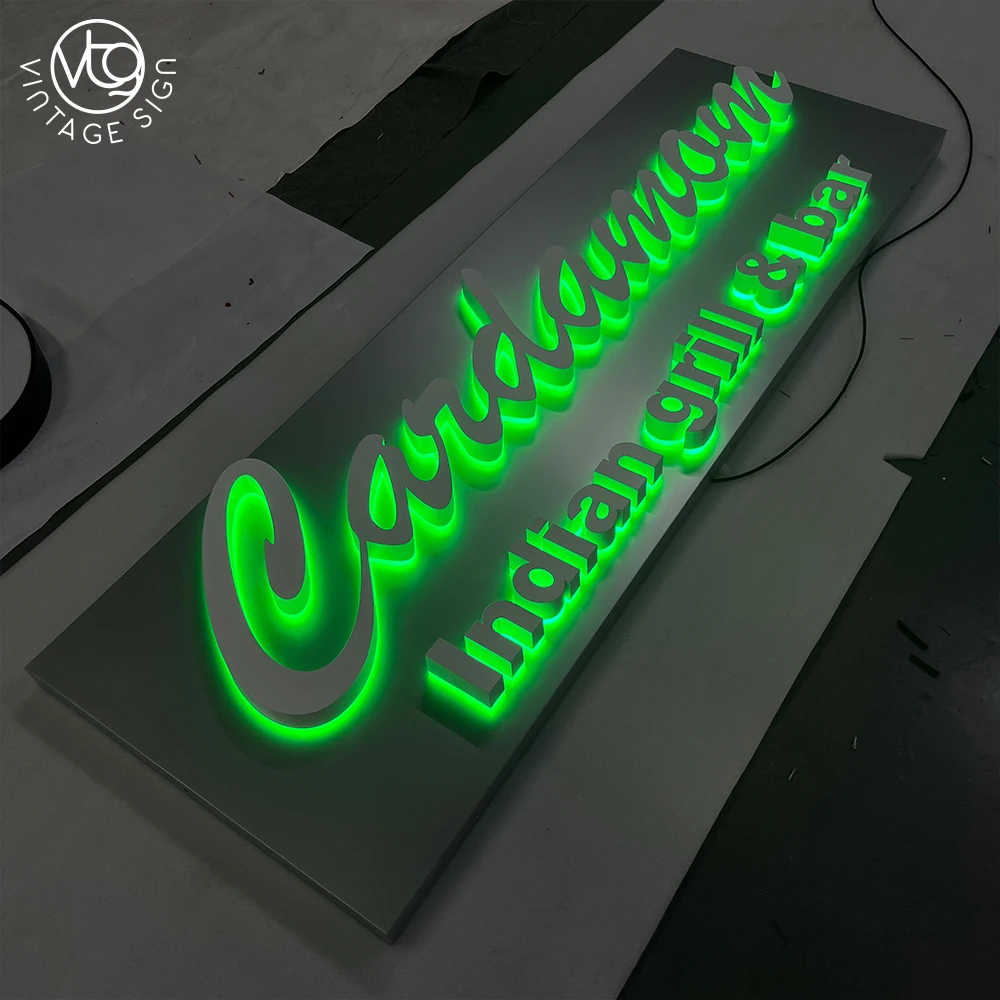 Shop Wall Signage  outdoor LOGO Waterproof acrylic Custom Backlit Sign Front 3d Letter Logo Channel With High