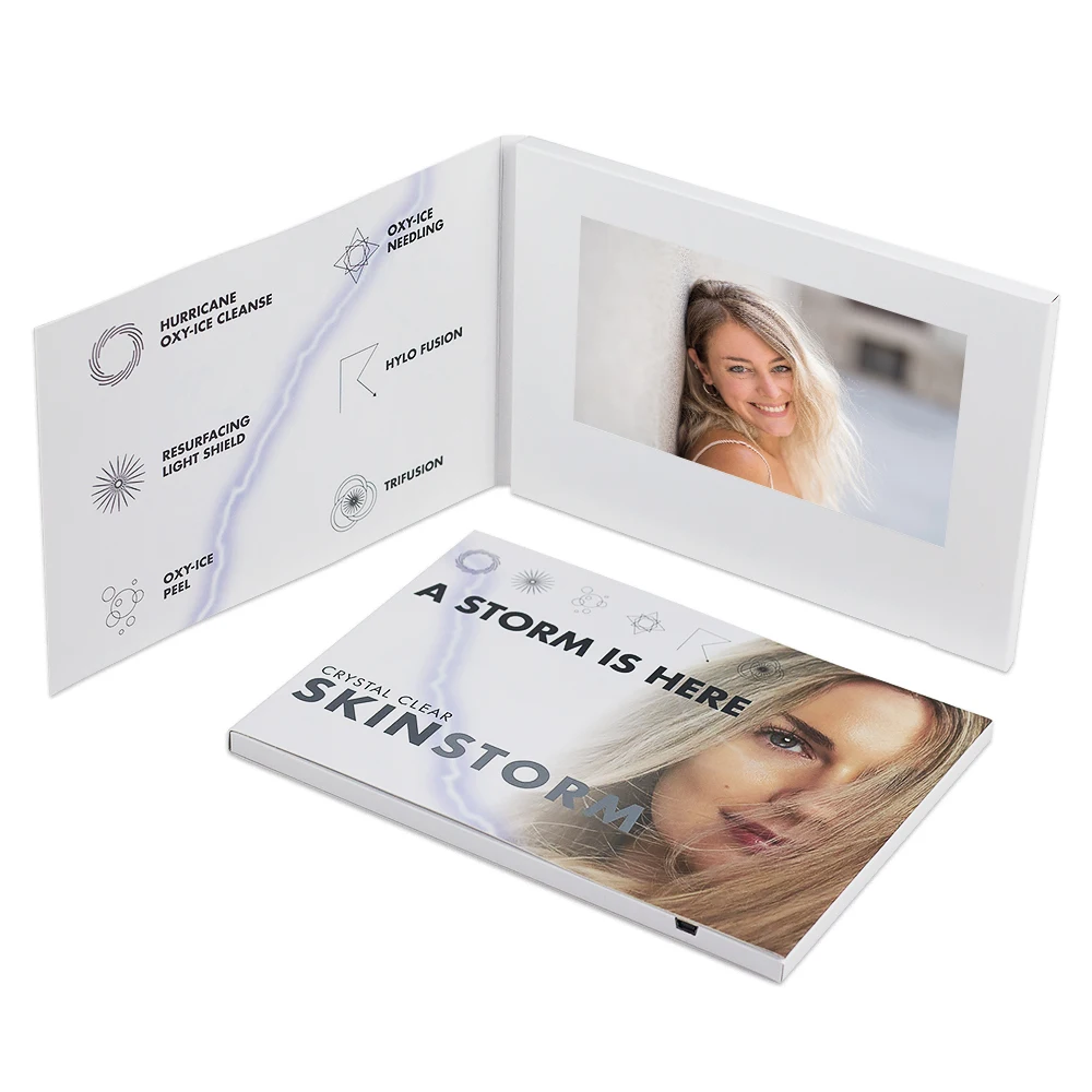 Custom A5 7 inch Hardcover Digital LCD IPS Screen Video Book Brochure Card for Advertisement Business