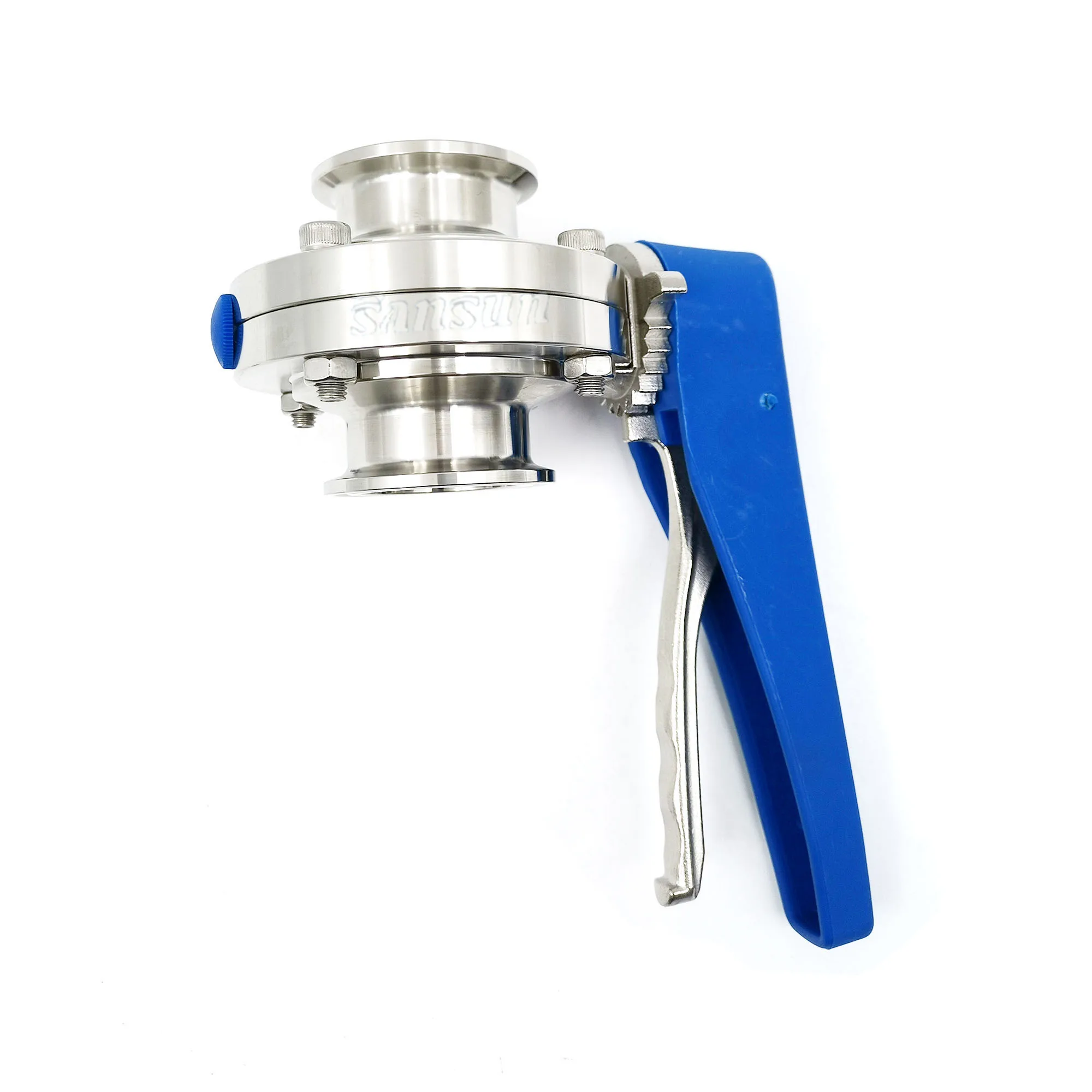 Китай санитарно-гигиеническая нержавеющая сталь Три зажим клапан-бабочка пластиковая ручка Лучшая цена