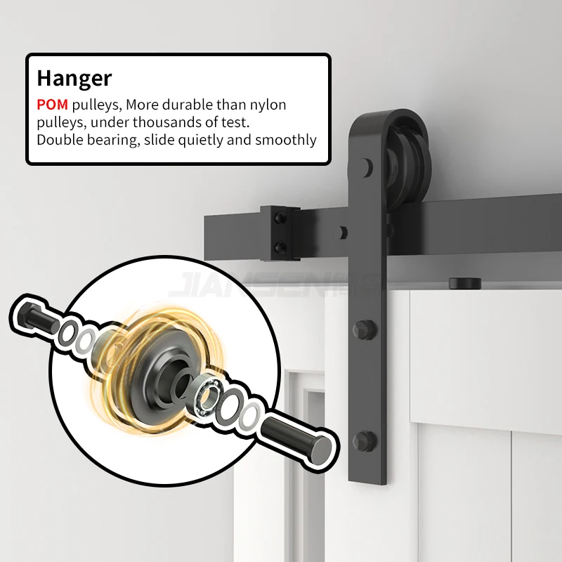 Heavy Duty Modern Style Single Slide Track Sliding Doors Hardware Kits Waterproof Wooden Door Rails Barn Doors Hardware Kits