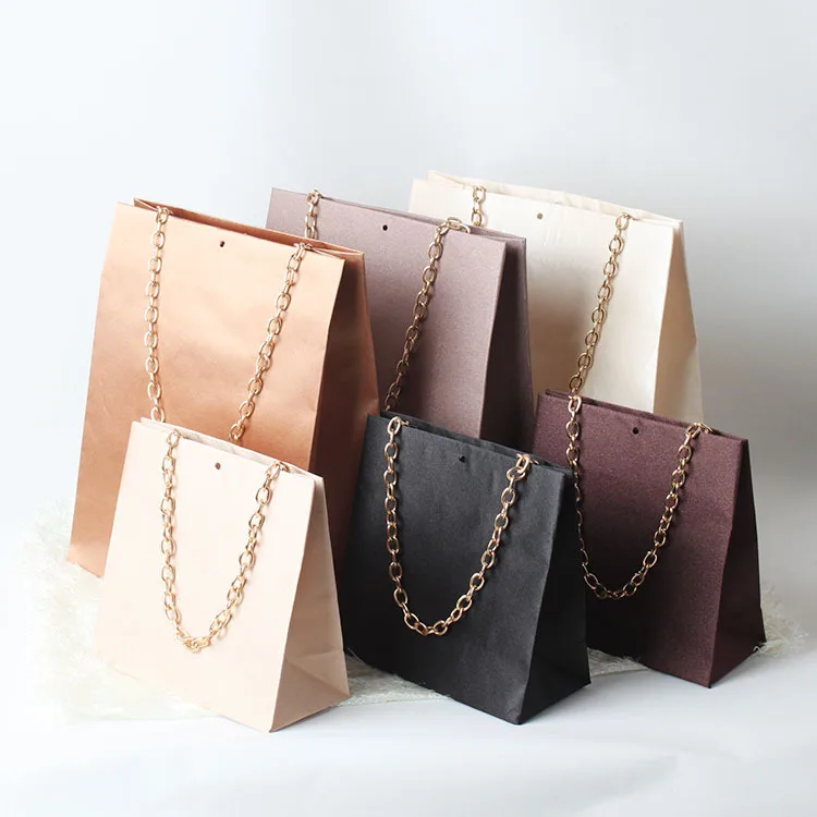 Custom  Logo Printed Black Big Personalized Luxury Shopping Tote Gift Premium Paper Bags With Handle