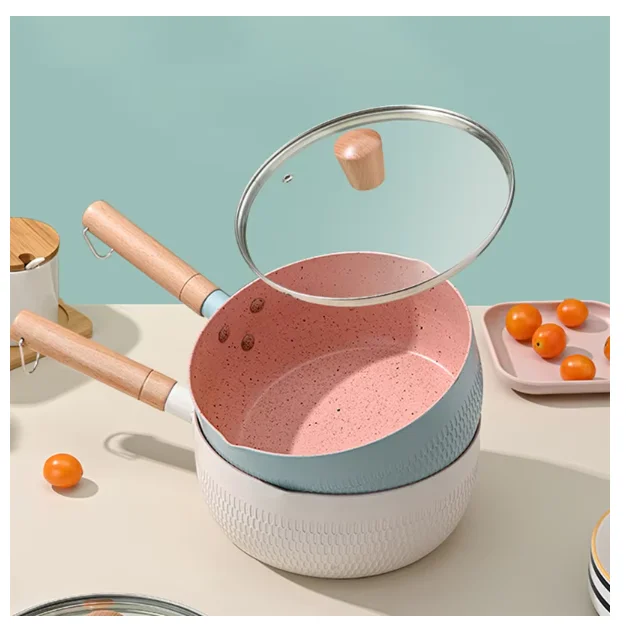hot selling kitchenware Japanese saucepan aluminum milk pot cookware nonstick cooking soup & stock pot