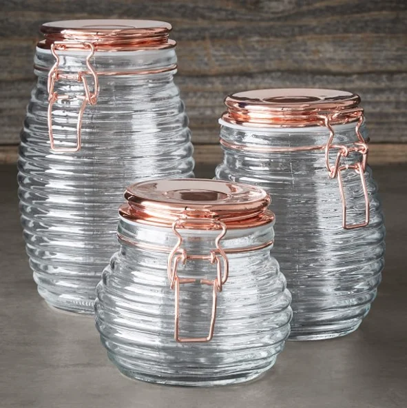 Accept custom order clear glass wholesale glass food container glass candy jars