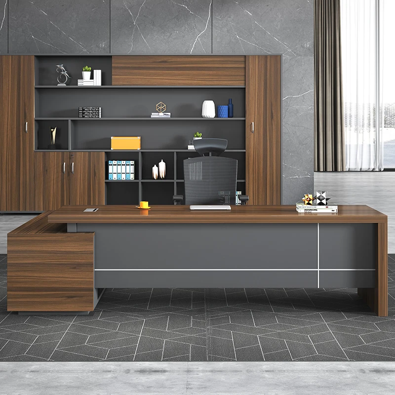 Modern Wooden L shape Executive Workstation Manager Boss Ceo Desk Table For Company Office