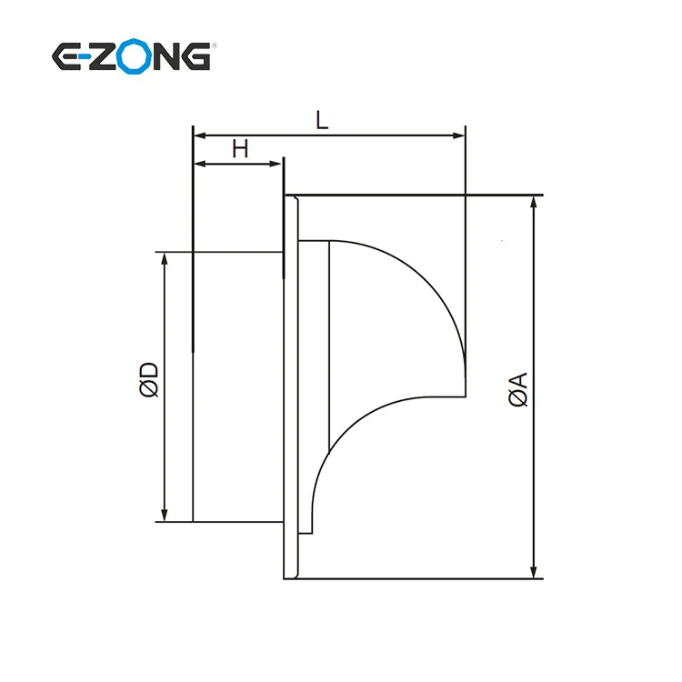 Aluminum exterior wall vent exhaust hood cap cover waterproof air vent cap