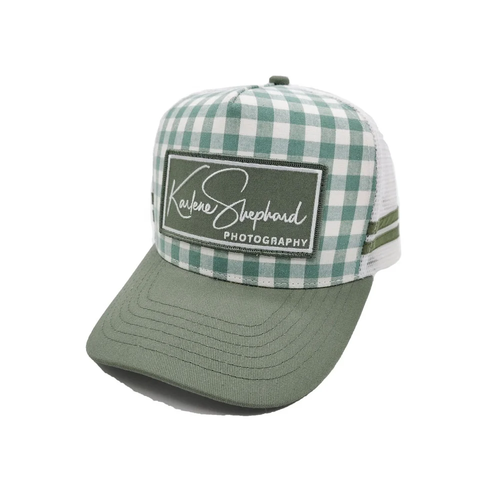 Factory high quality and high profile  Trucker Mesh Hats With Customizes patch  5 Panel Flat Bill Foam Mesh Trucker Hats