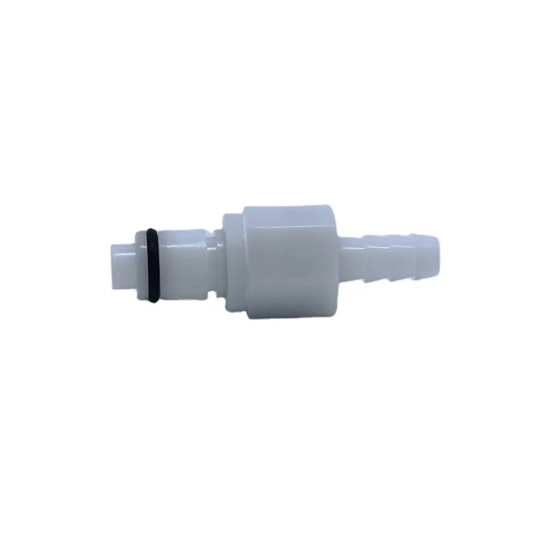 Economic version big flow Plastic Quick coupling with shut-off function hose barb connector male valved connection tube fitting