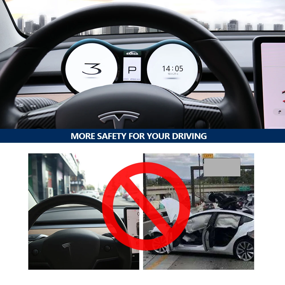 Цифровой спортивный экран HUD для приборной панели, Мультимедийная панель Tesla Model 3 Y, с несколькими интерфейсами, с аккумулятором