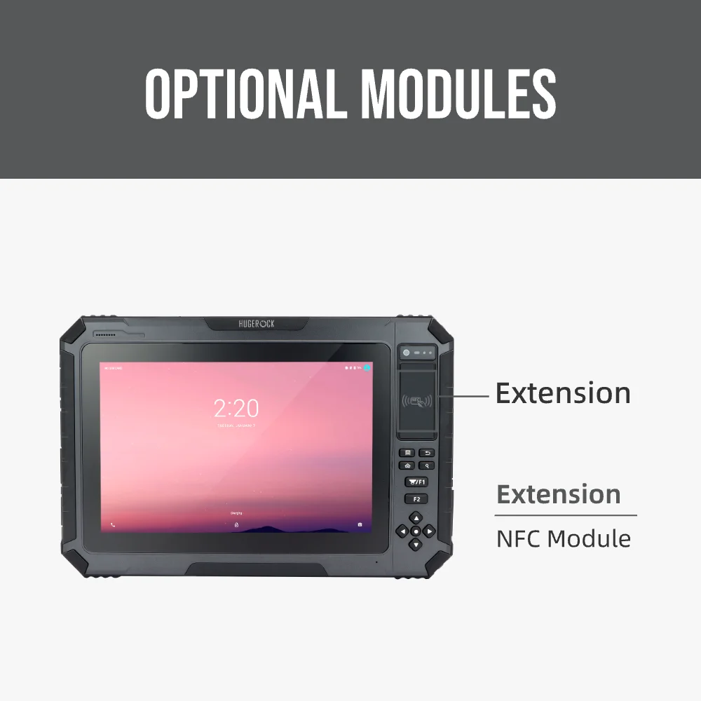 HUGEROCK T101EX Certified Atex 4g 8+128GB 1000nit High Light External Nfc Reader Barcode Scanner Rugged Android Tablet Pc