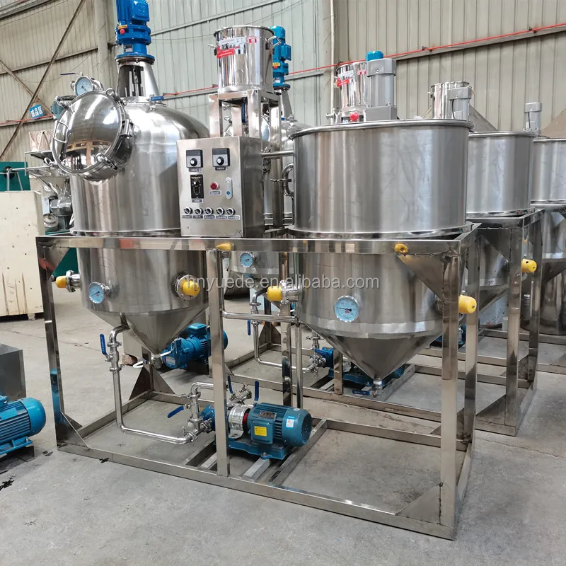 Soybean Canola Olive Sunflower Palm Oil Refining Equipment Mini Crude Oil Refinery For Sale