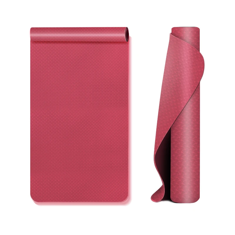 China Low Price Custom Large Red Color Exercise Tpe Yoga Mat 6-10mm TPE Sport Pro Yoga Mat For Fitness Pilates Gymnastics