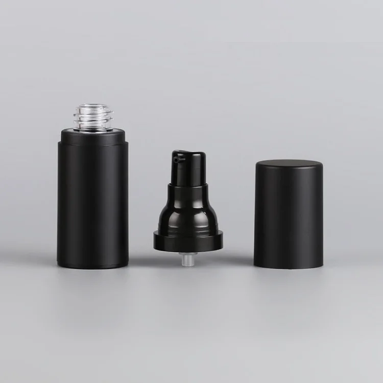 15ml 30ml 50ml Matte Black Airless Pump Bottle Cosmetic Liquid Airless Spray Bottle Frosted Plastic Lotion Pump Vacuum Container
