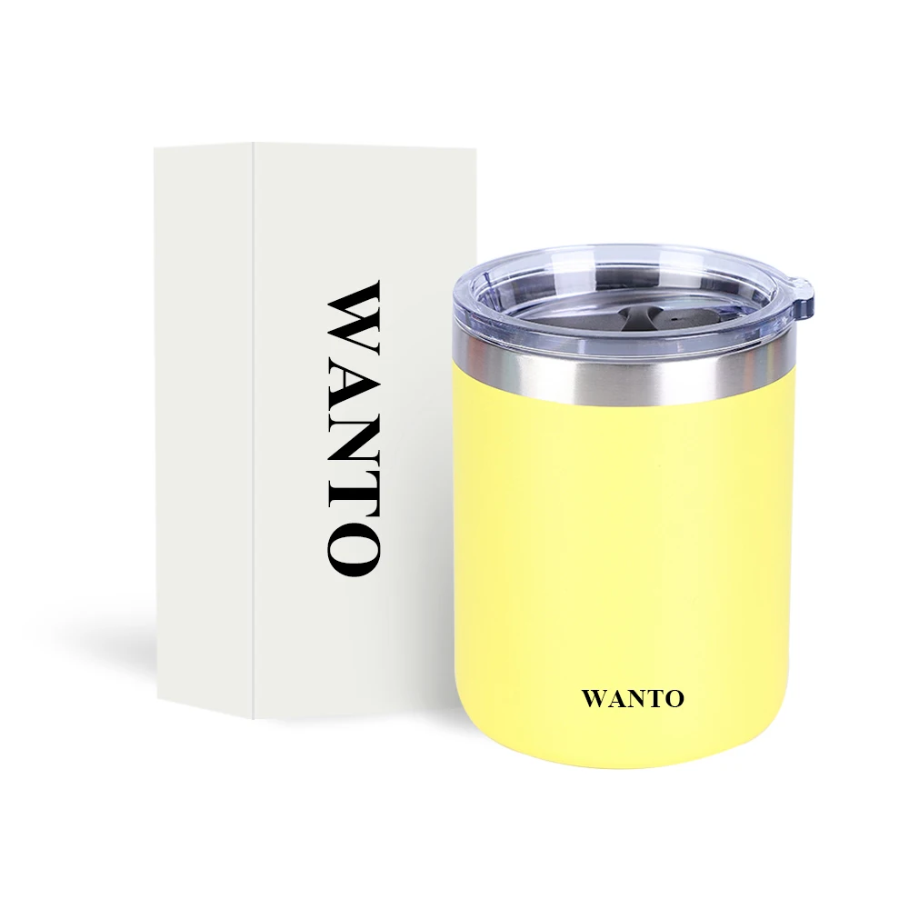 Wanto 10oz 300ml stainless steel travel coffee insulated tumbler with customized logo and spray painting