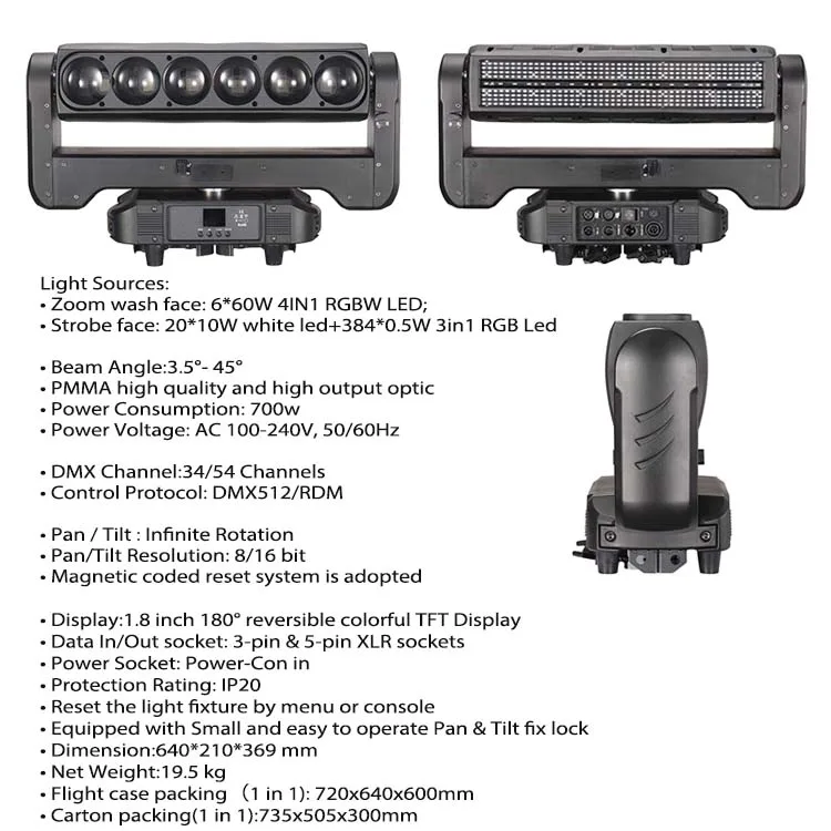 6x60 Вт RGBW 4 в 1 светодиодный зум для стирки 20x12 белый светодиод 384x0 5 RGB 3 Светодиодная подсветка сцены