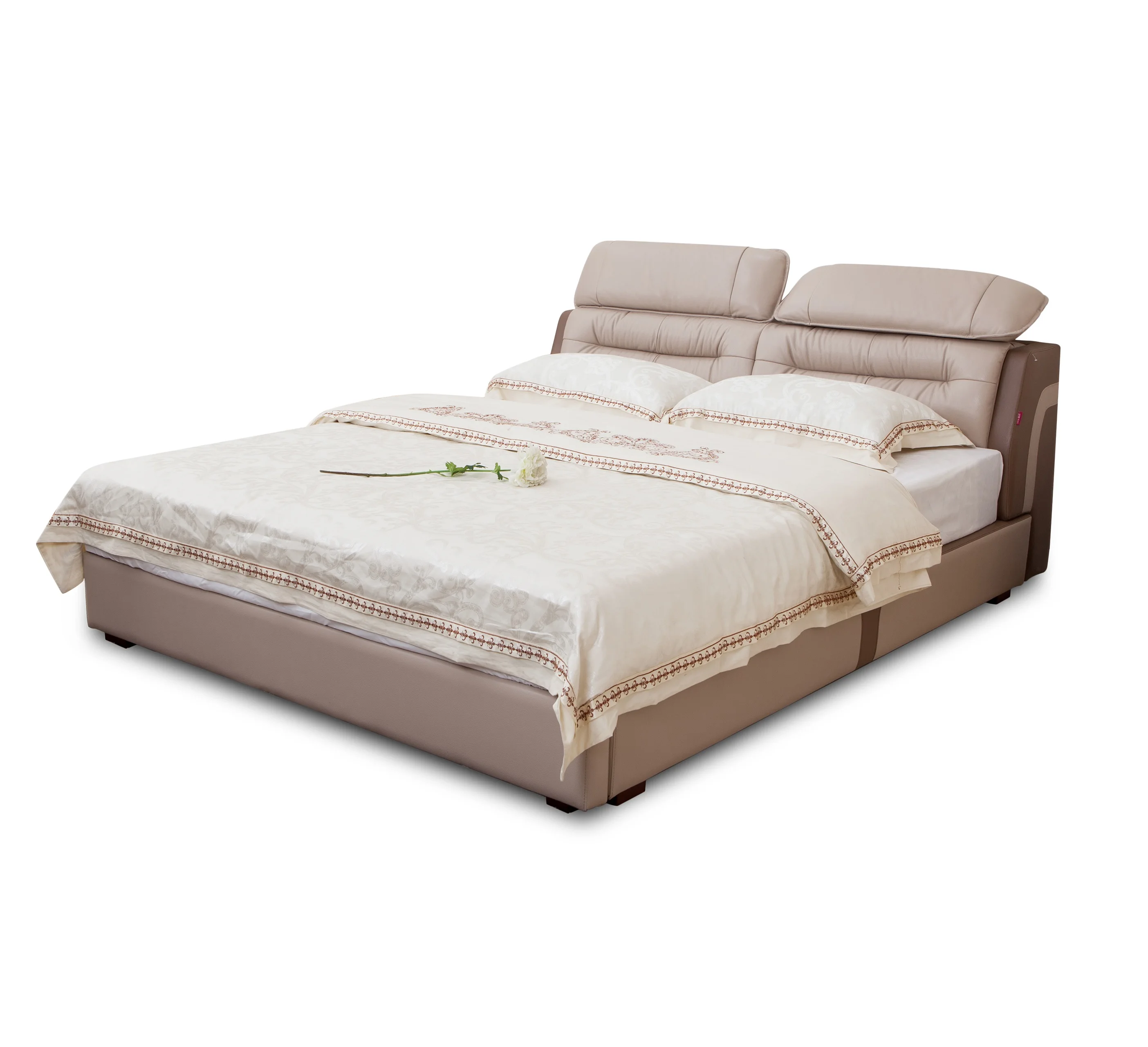 
Modern style king size soft leisure fabric upholstered bed 