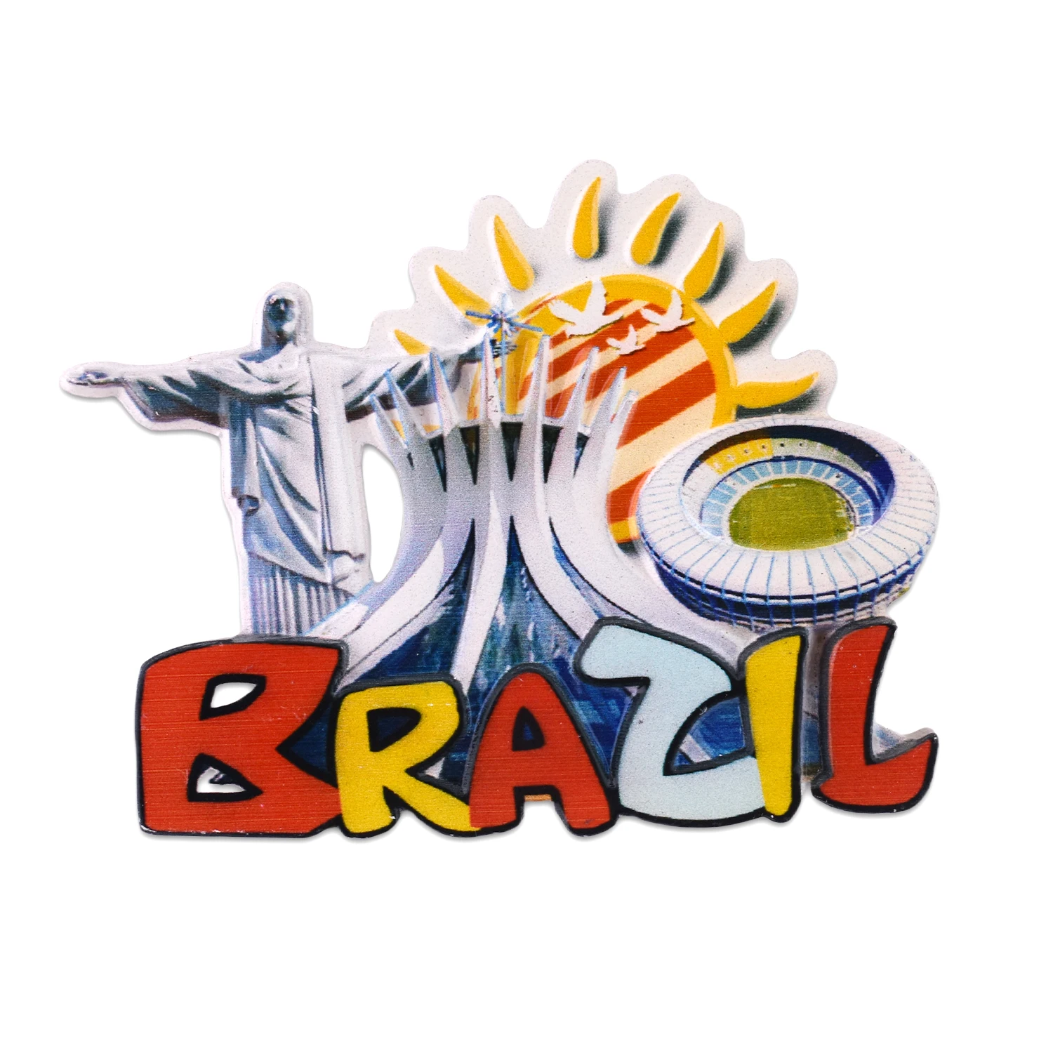 Custom Resin Fridge Strong Force Brazil Travel Souvenirs Decorative Crafts Wholesale Gifts Animal Letter Refrigerator Magnet