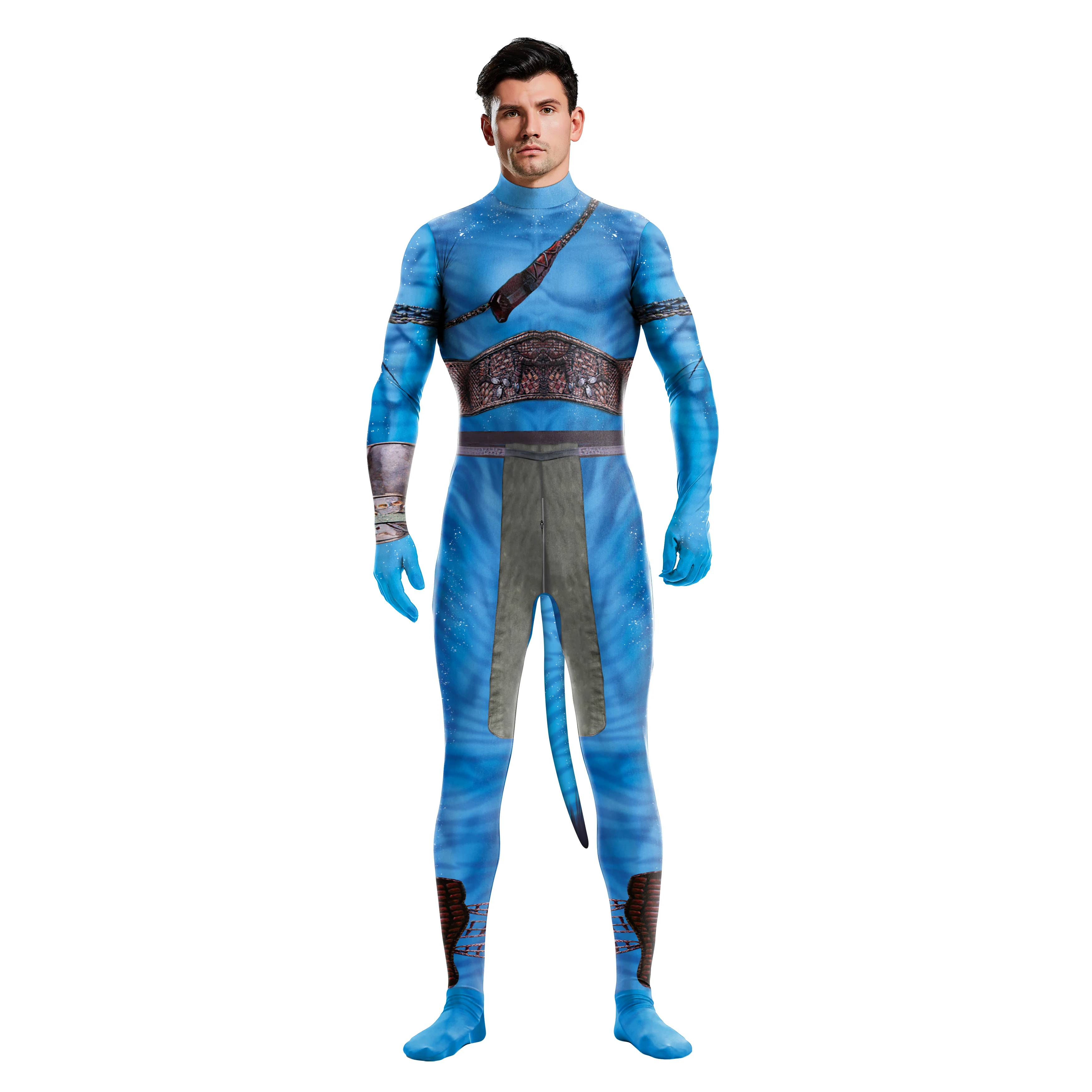 NADANBAO Custom 3D Printing Costume Blue Color Movie Character Cosplay Jumpsuit Bodysuit Halloween Costume For Party