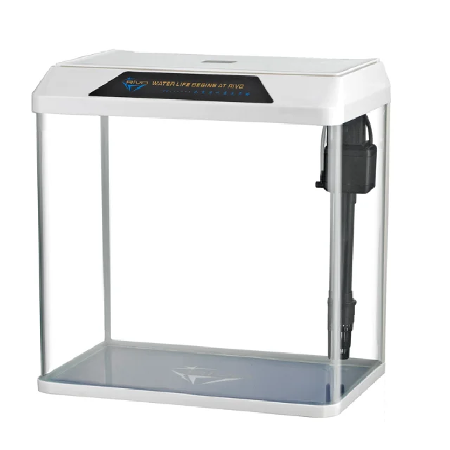 Настольный аквариумный мини-аквариум со светодиодными часами и красочной светодиодной лампой стеклянным квадратным фильтром по индивидуальному заказу стеклянной трубкой