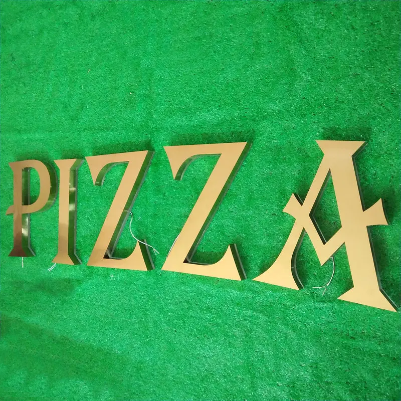 Custom 3D LED sign stainless steel channel letters light glowing shop signage cafe Illuminated lighting Signs
