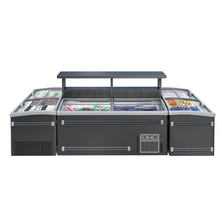 1000L Single-Temperature Supermarket Refrigerator and Freezer Showcase Open Island Freezer Used in Supermarkets