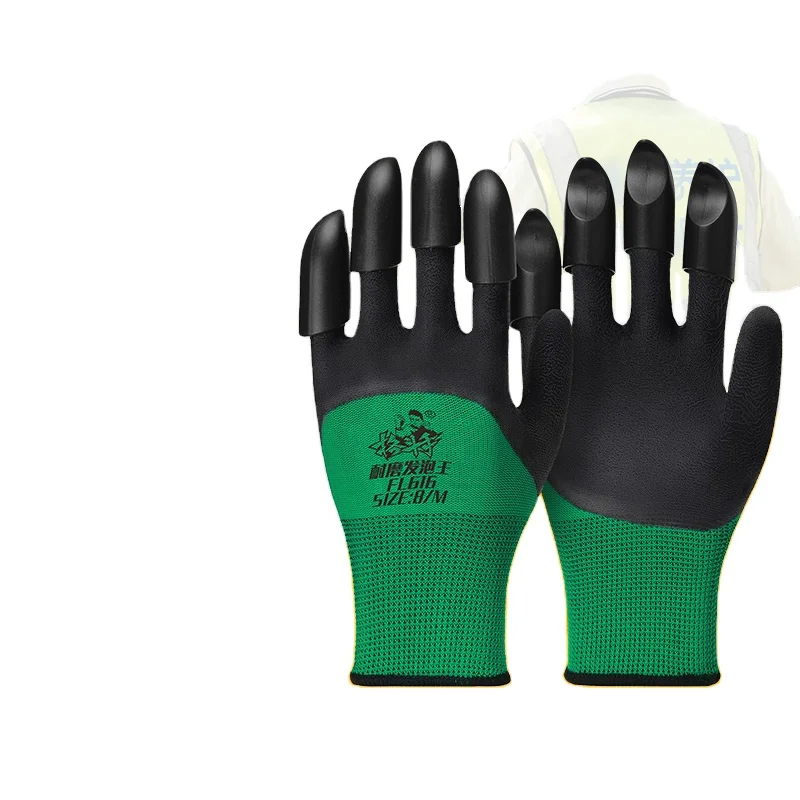 Garden Gloves With Abs Plastic Claws Digging Planting Durable Waterproof Garden Rubber Latex Gloves