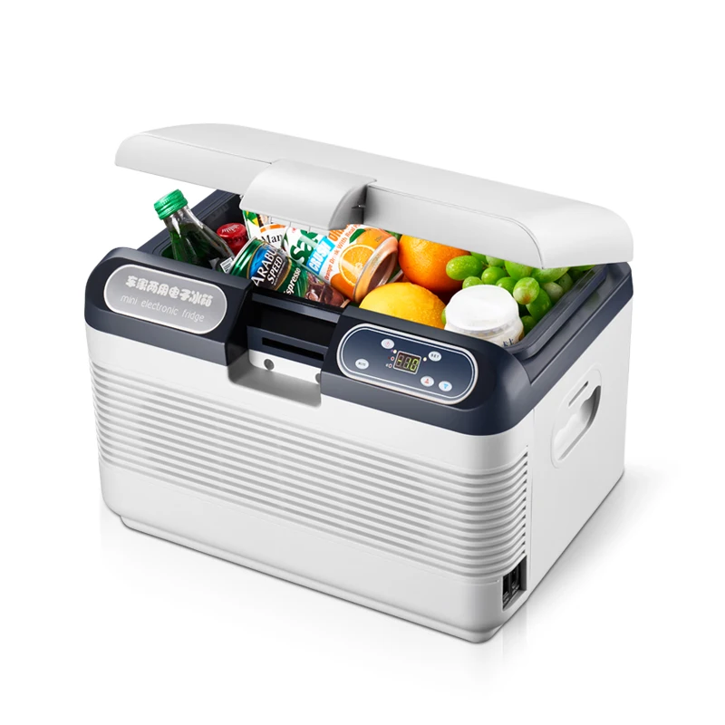 12L 12V 220V 24V dual core car fridge freezer electric power cooler box mini cooling portable car refrigerator