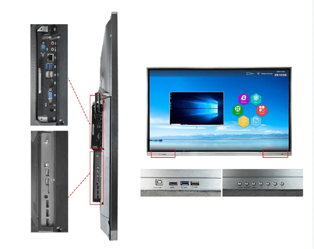 65 75 86 98 100inch interactive monitor smart white board touch screen whiteboard all in one monitor for university classroom