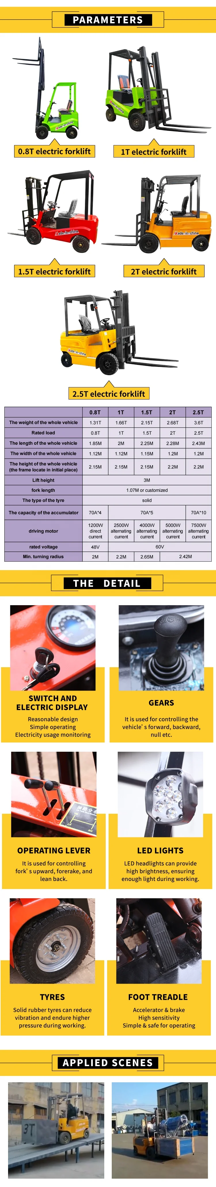 Hot Sale Mini Forklift Hydraulic Electric Pallet Stacking Stacker 1200kg
