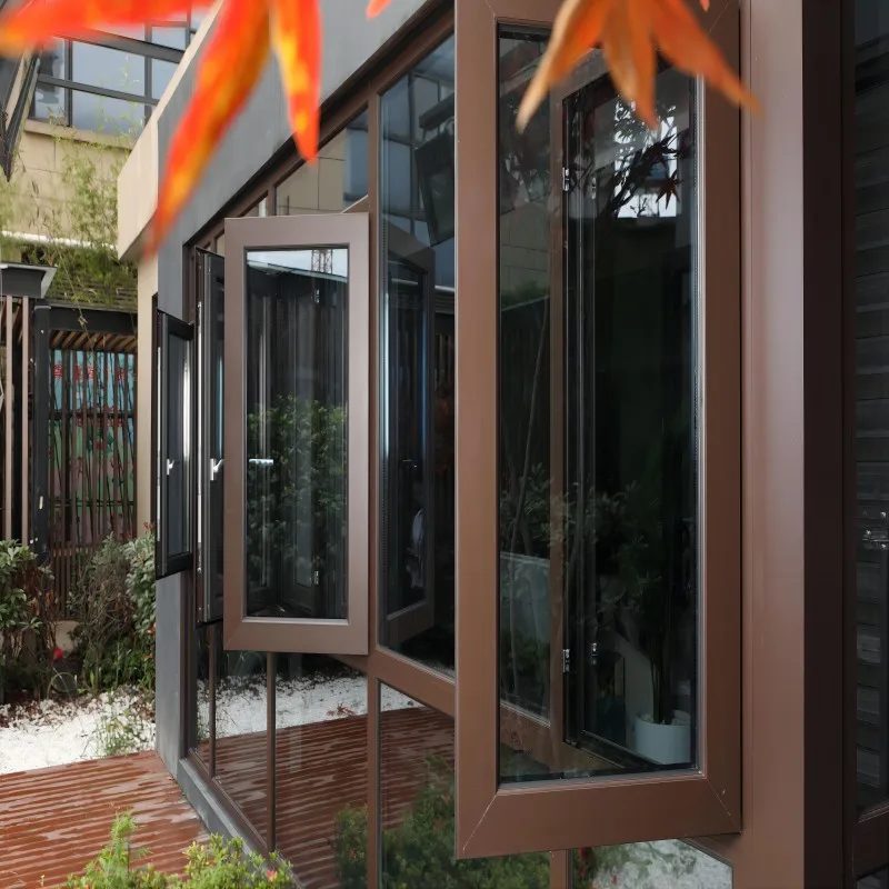 Greensee double glazing thermal break aluminum 55mm Outward Opening Casement Top-Hung Window