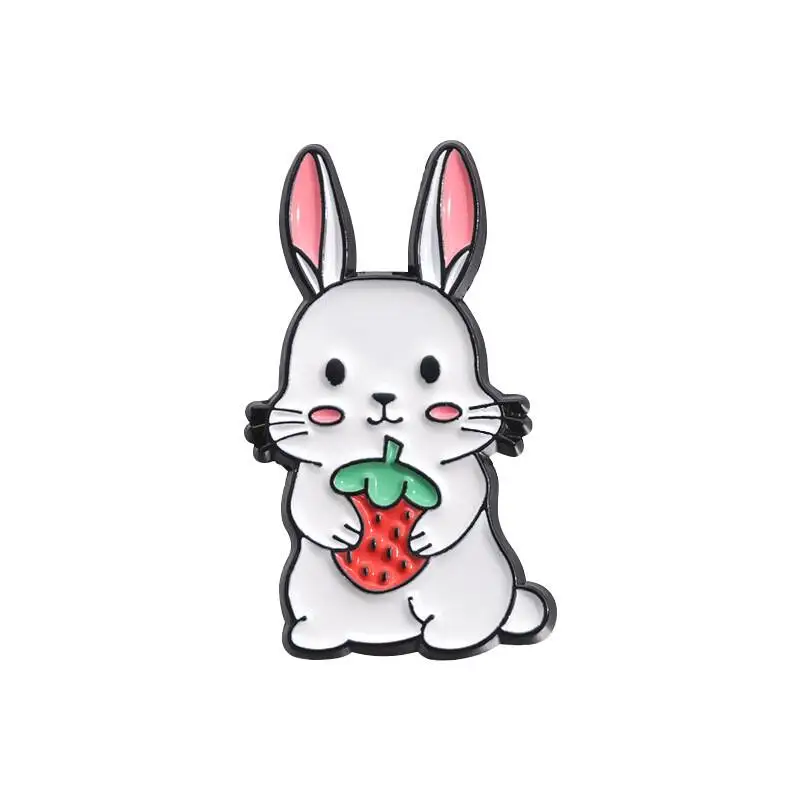Custom Cute Cartoon Brooch Animal Hedgehog Rabbit Frog Goose Collar Pin Clothing Accessories For Kids Gift Wholesale
