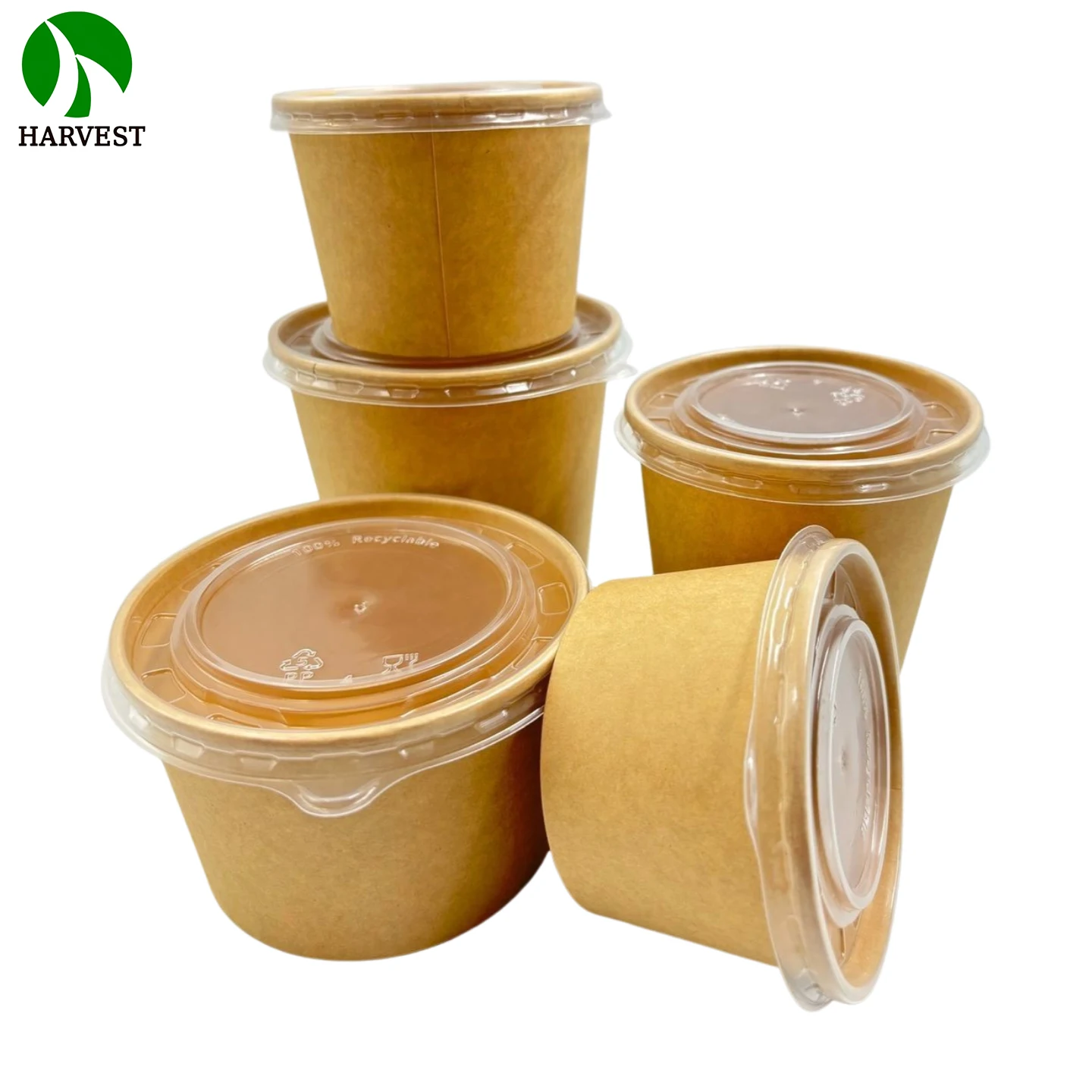 Custom logo High Quality Eco Friendly Kraft Paper Ice Cream Soup Cup Dessert Bowls Disposable Paper Food Cups