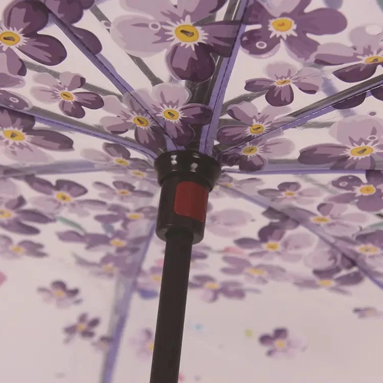 Z73  C Type Transparent  Umbrella Reverse Double-layer cherry Umbrella Creative hands-free Folding Umbrella