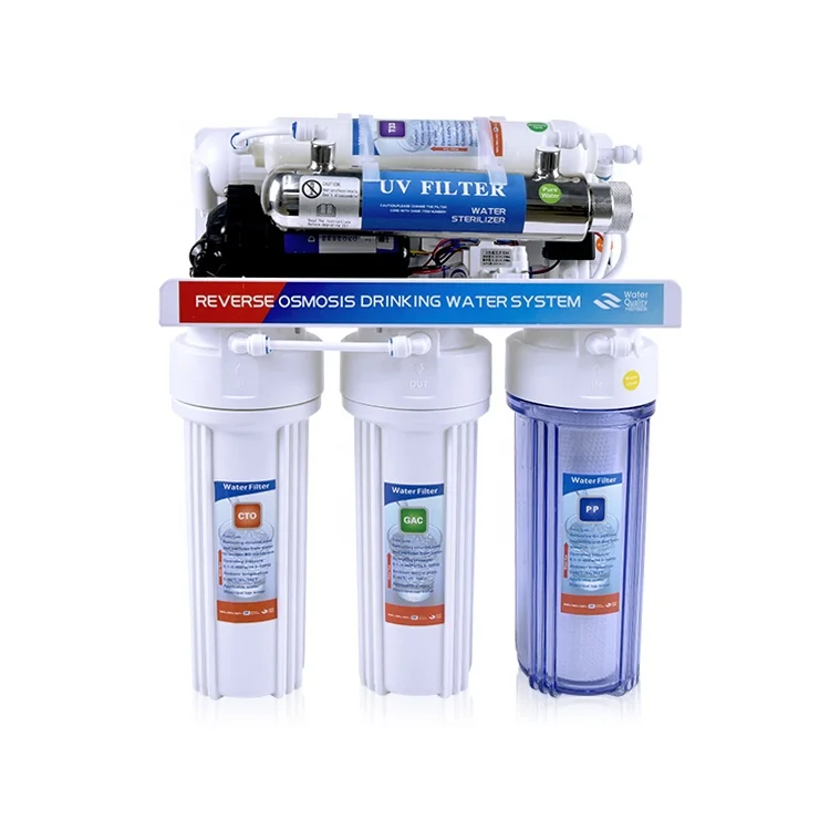 UV Ultraviolet Light Water Filter 6-Stage Reverse Osmosis RO Drinking Filtration System water filter machine purifier