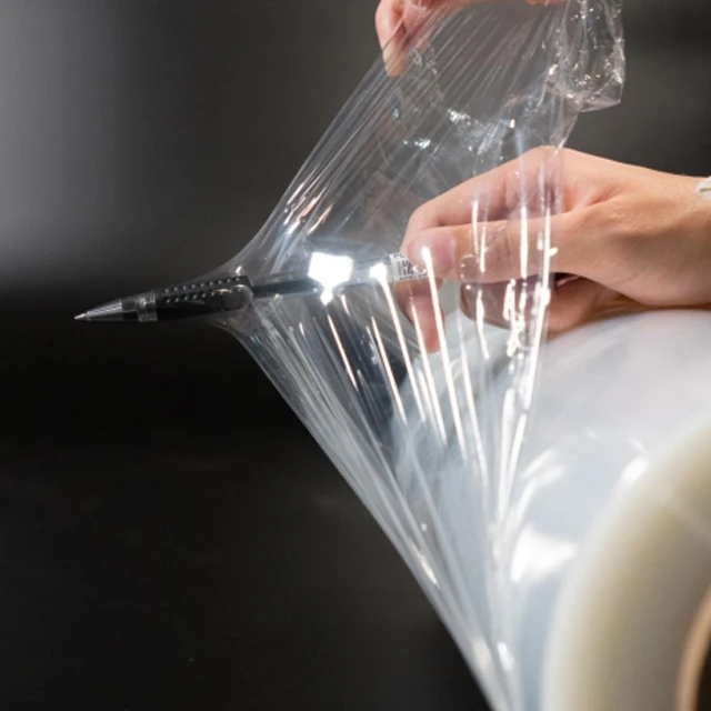 Lldpe 20mic  Clear Plastic Roll Stretch Wrap Film with Plastic Handle