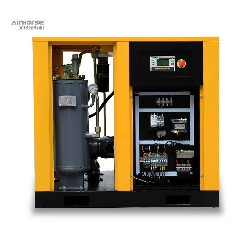 Electric Motor Belt Driven  3 Phase 10HP 7.5kw 0.8MPa Screw Air Compressor