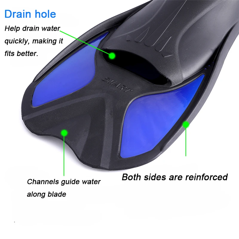 Aloma foot closing professional swimming fins snorkel flipper for adult and kids