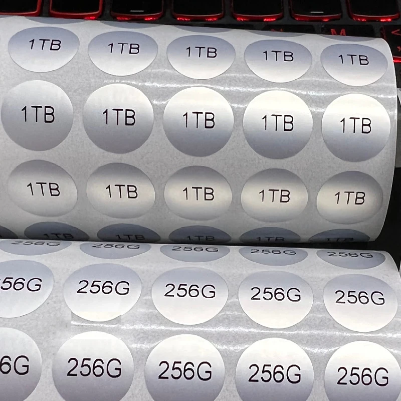 Custom adhesive 256GB 512G 1TB hard disk capacity label Mobile Capacity Identification sticker