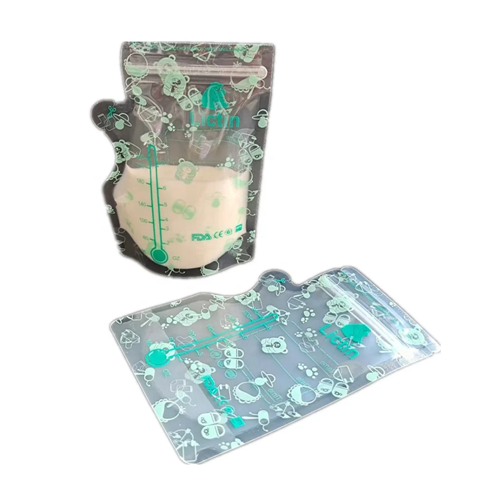 OEM resealed 240ml 8oz BPA free double zipper freeze breast milk storage bag leak-free pouch